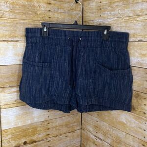 ATHLETA PULL ON EVERYDAY  CASUAL LINEN COASTAL RESORT WEAR BEACHY SHORTS SIZE 14
